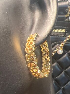 Gold Filigree Hoop Earrings - Women Jewelry